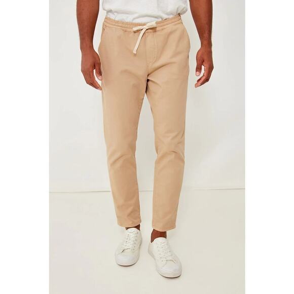 Marine Layer Saturday Athletic Fit Drawstring Waist Pants Faded Khaki Tan XXL - Picture 1 of 16